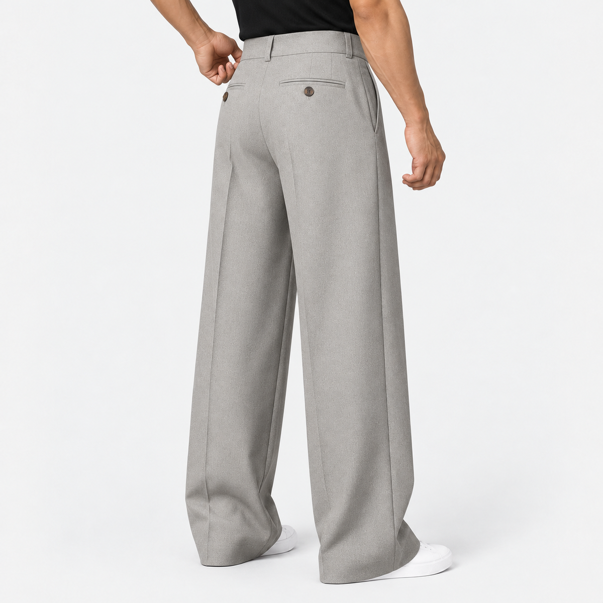 Old Ashworth | Men's Wide Leg Trousers – Pleated Business Casual