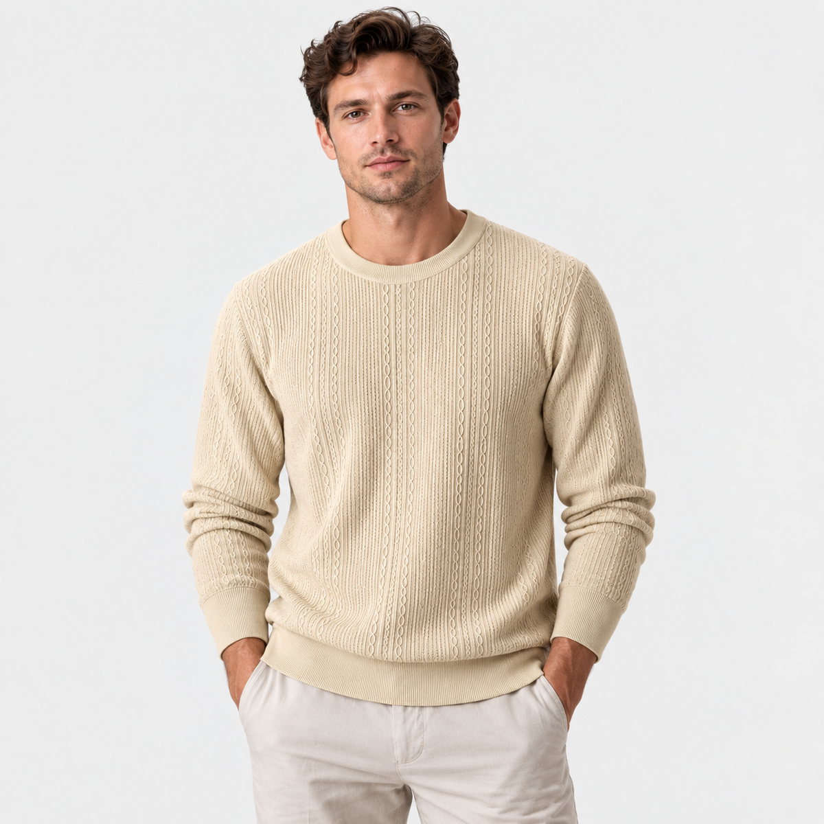 Old Ashworth | Men’s Cable Knit Jumper for Autumn and Winter