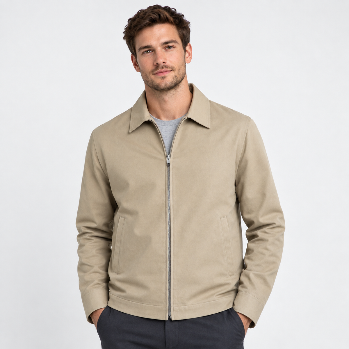 Old Ashworth | Men’s Lightweight Zip Jacket with Side Pockets