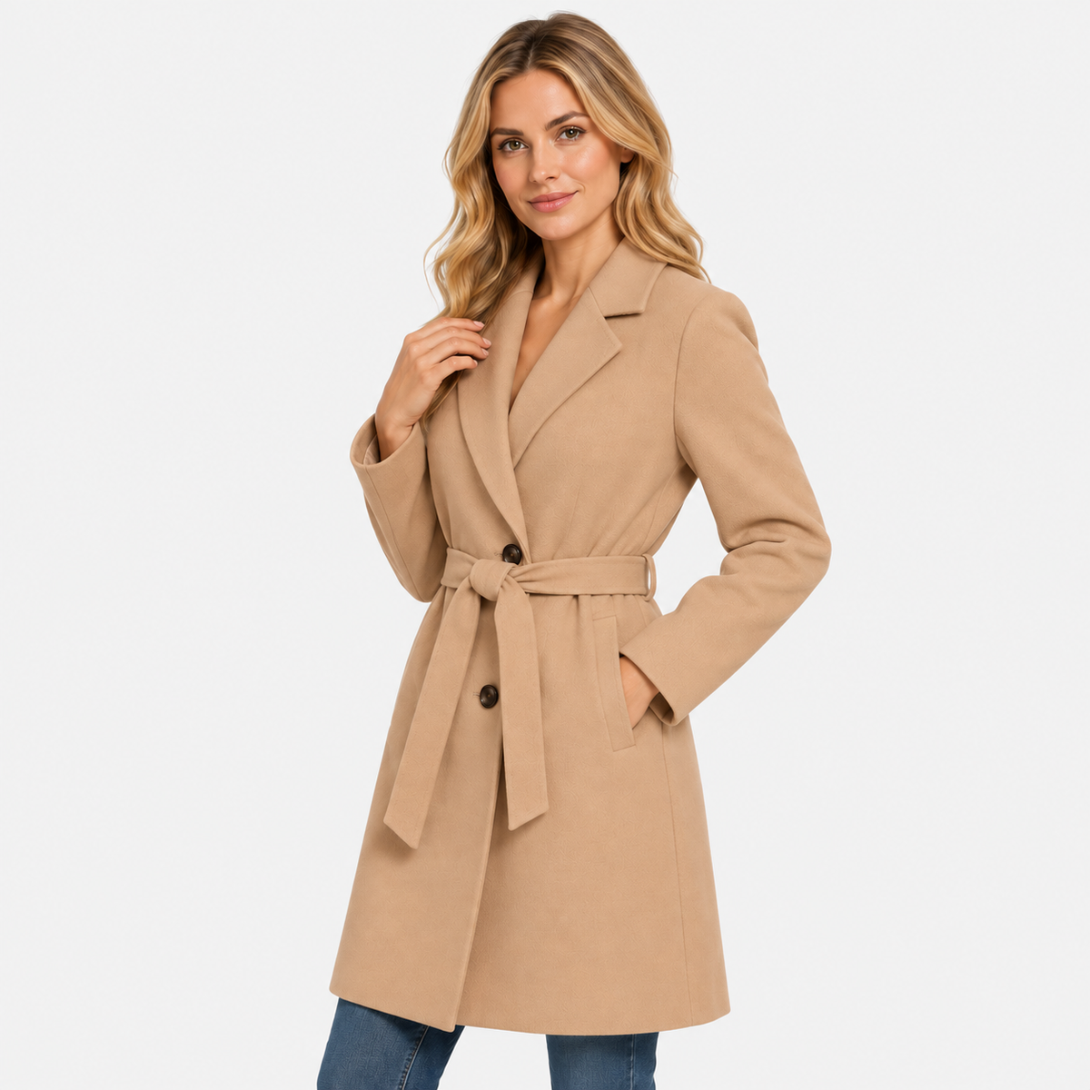 Old Ashworth | Women’s Lined Winter Coat with Classic Lapels