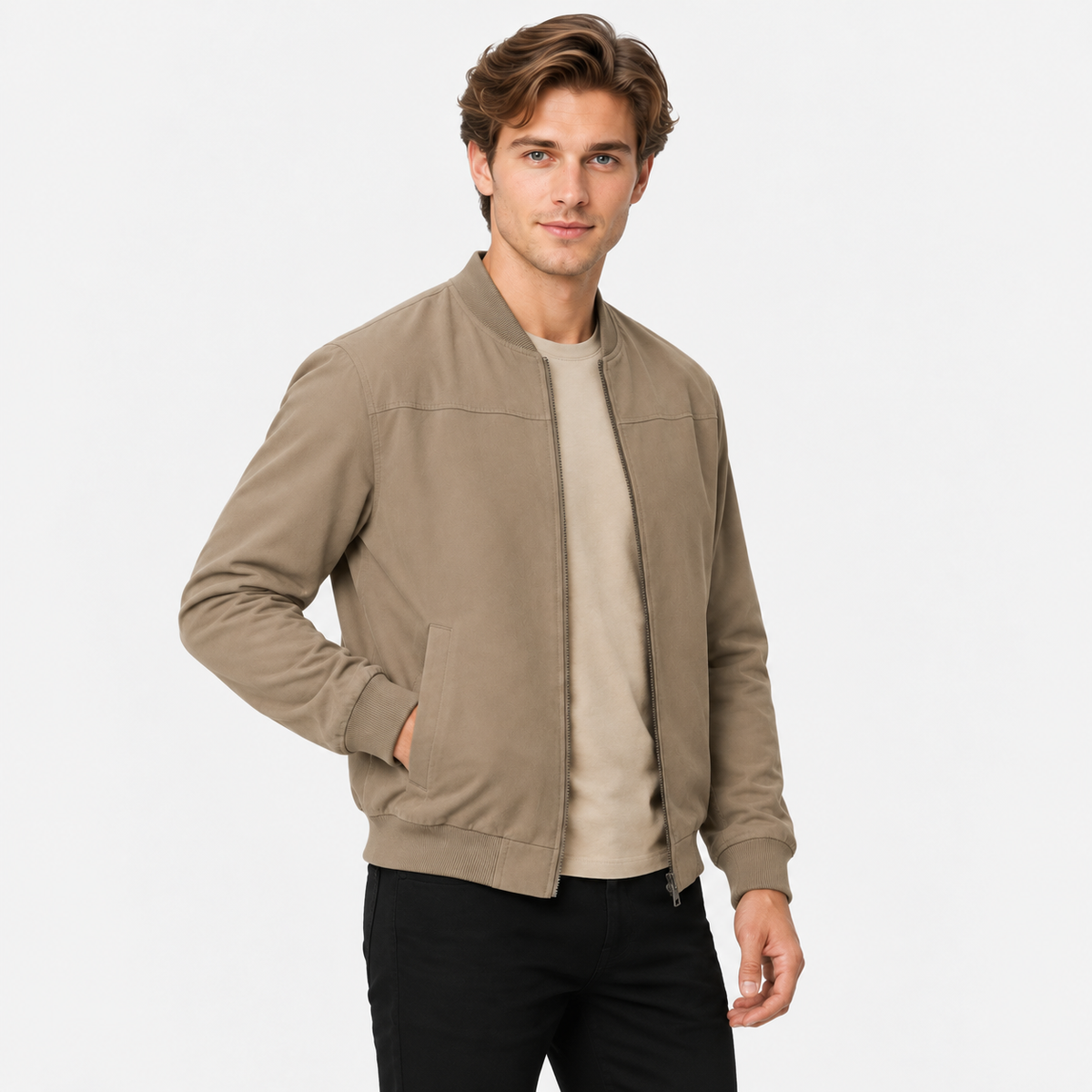Old Ashworth | Men's Bomber Jacket – Lightweight Everyday Comfort