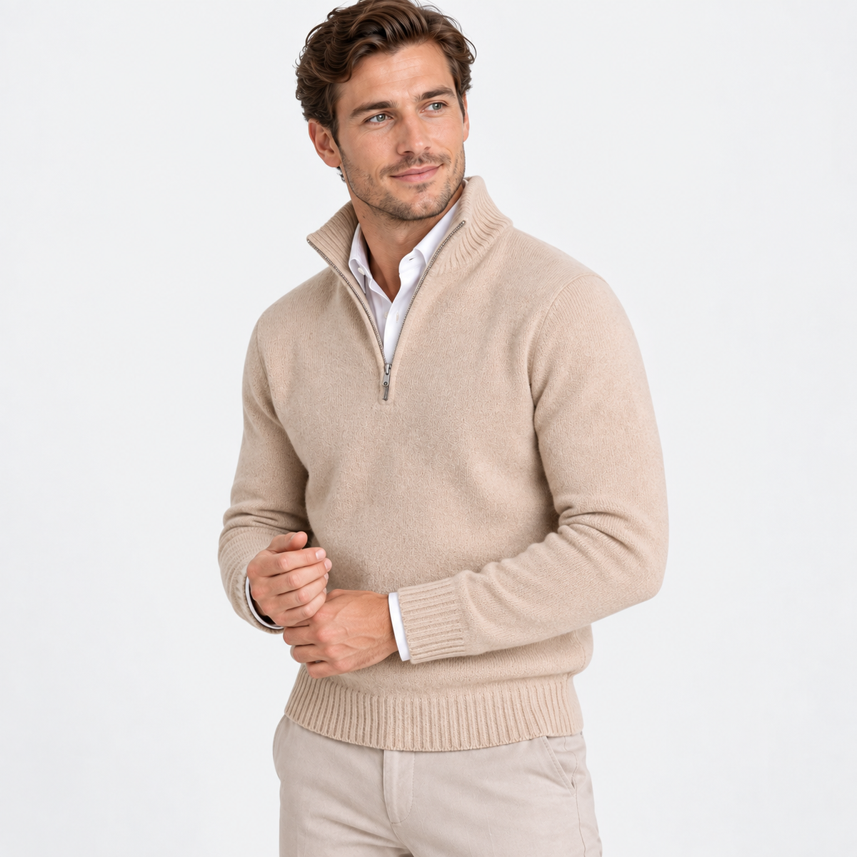 Old Ashworth  | Men's Long Sleeve Half Zip Knit Sweater Casual Pullover