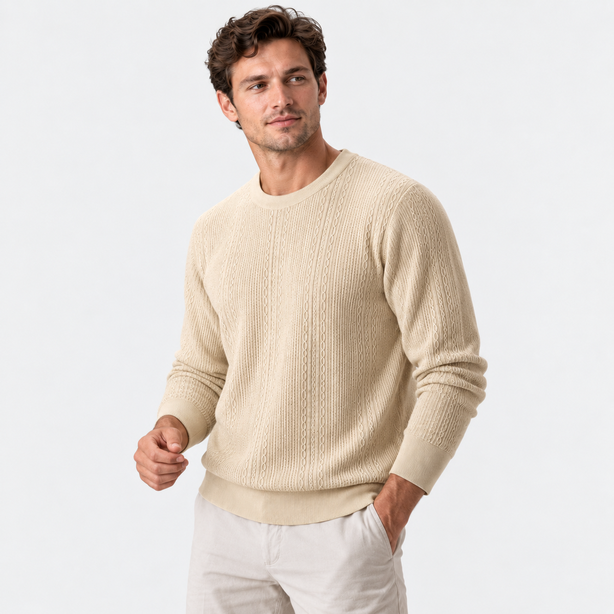 Old Ashworth | Men’s Cable Knit Jumper for Autumn and Winter