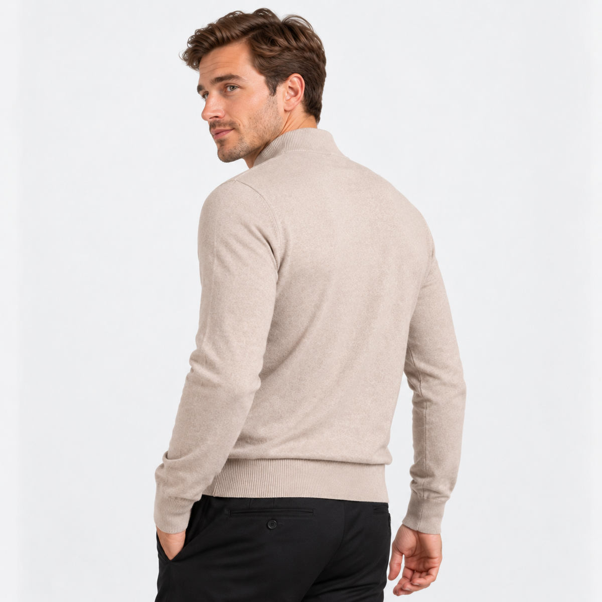 Old Ashworth  | Men's Warm Mock Neck Sweater Slim Fit Winter Knit Pullover