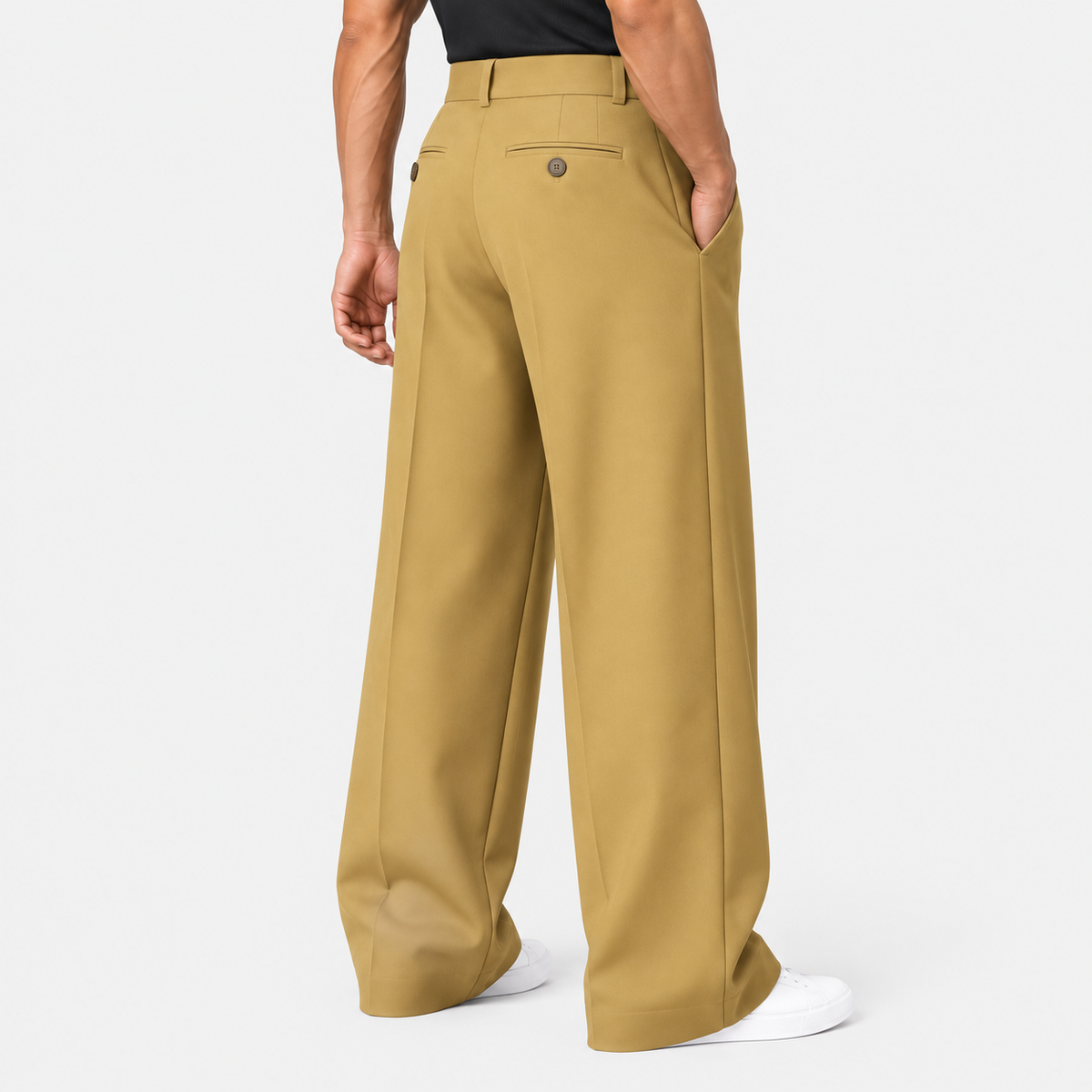 Old Ashworth | Men's Wide Leg Trousers – Pleated Business Casual