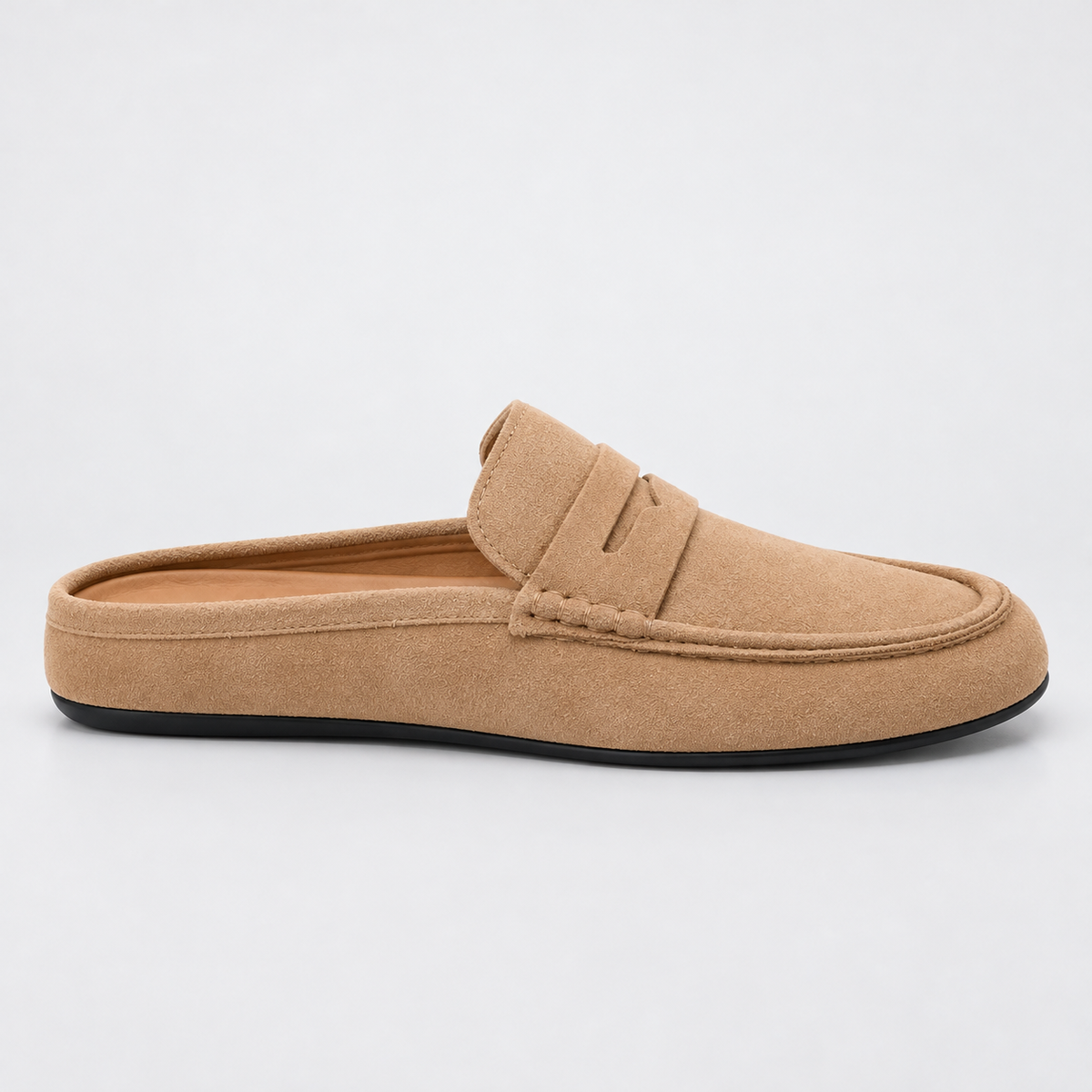 Old Ashworth | Men's Mule Loafers – Suede-Look Everyday Slip-On