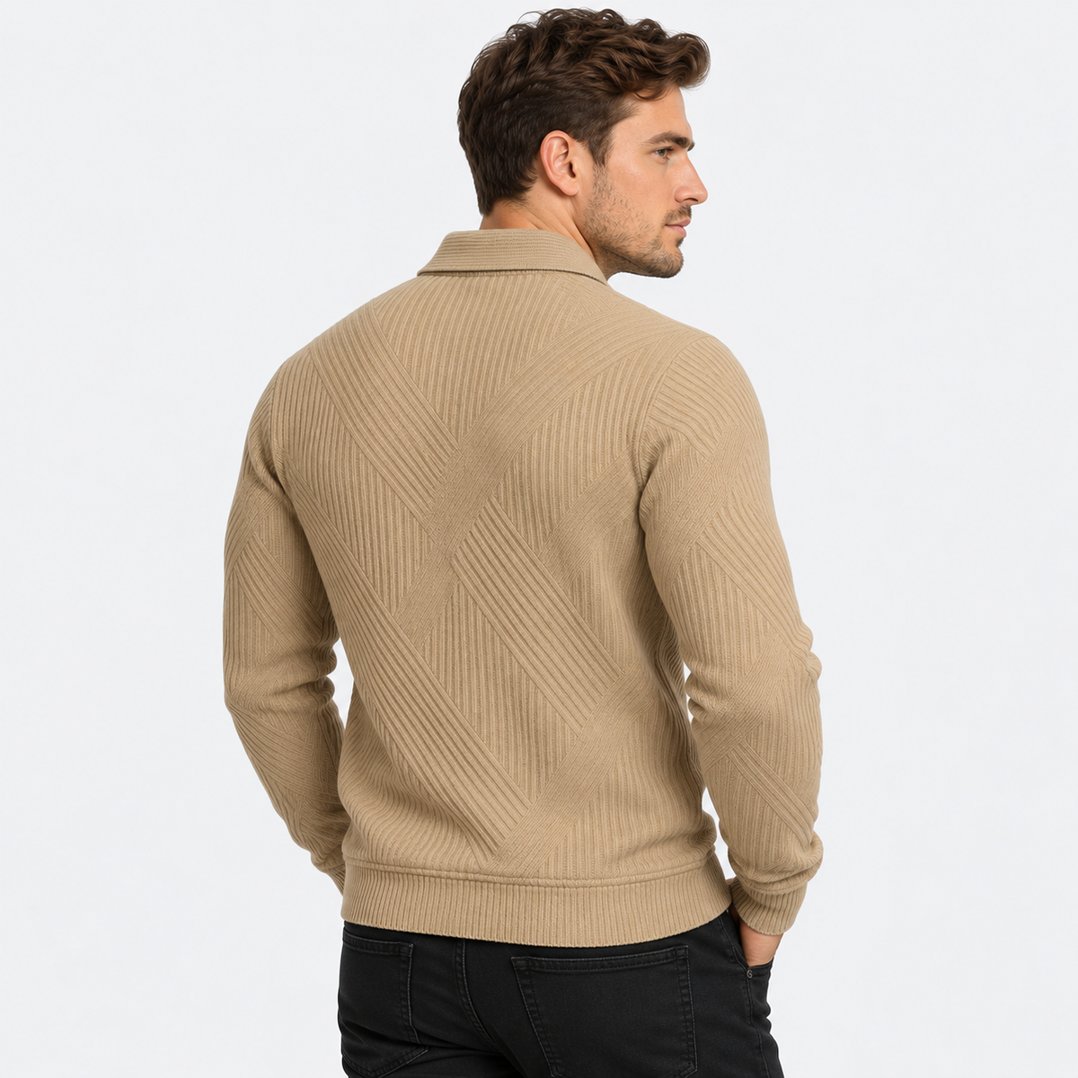 Old Ashworth | Men’s Ribbed Knit Jacket for Smart Casual Wear