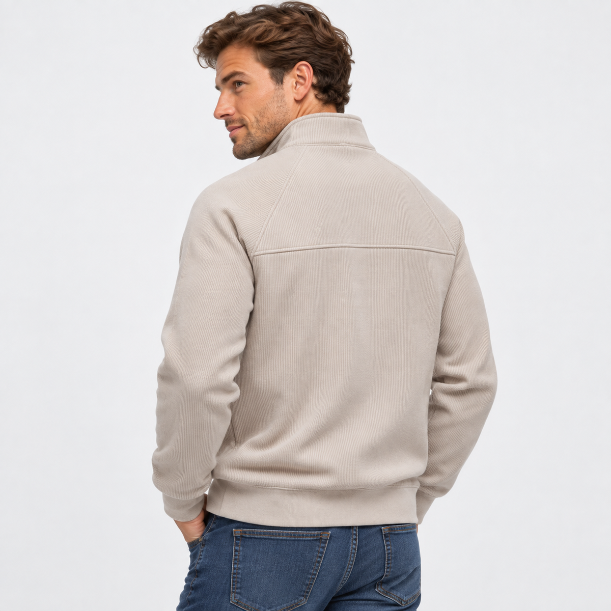 Old Ashworth | Men’s Classic Quarter-Zip – Warm Stand Collar