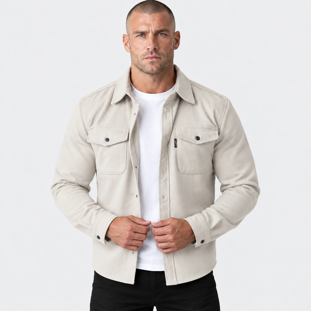 Old Ashworth | Men's Shirt Jacket – Button Front & Chest Pockets