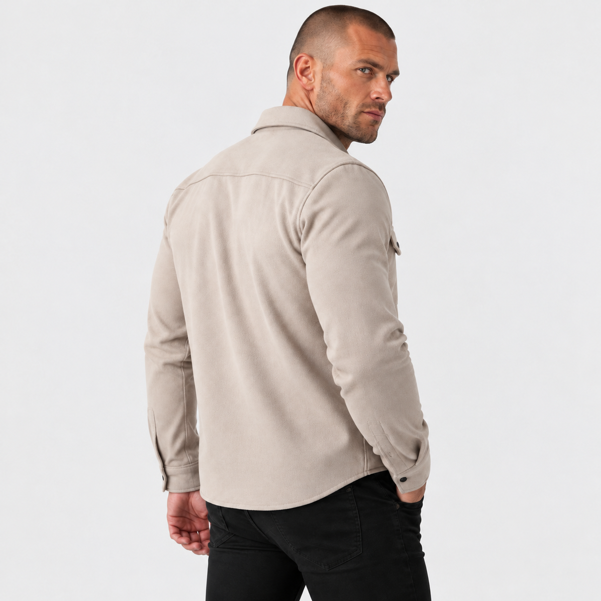 Old Ashworth | Men's Shirt Jacket – Button Front & Chest Pockets