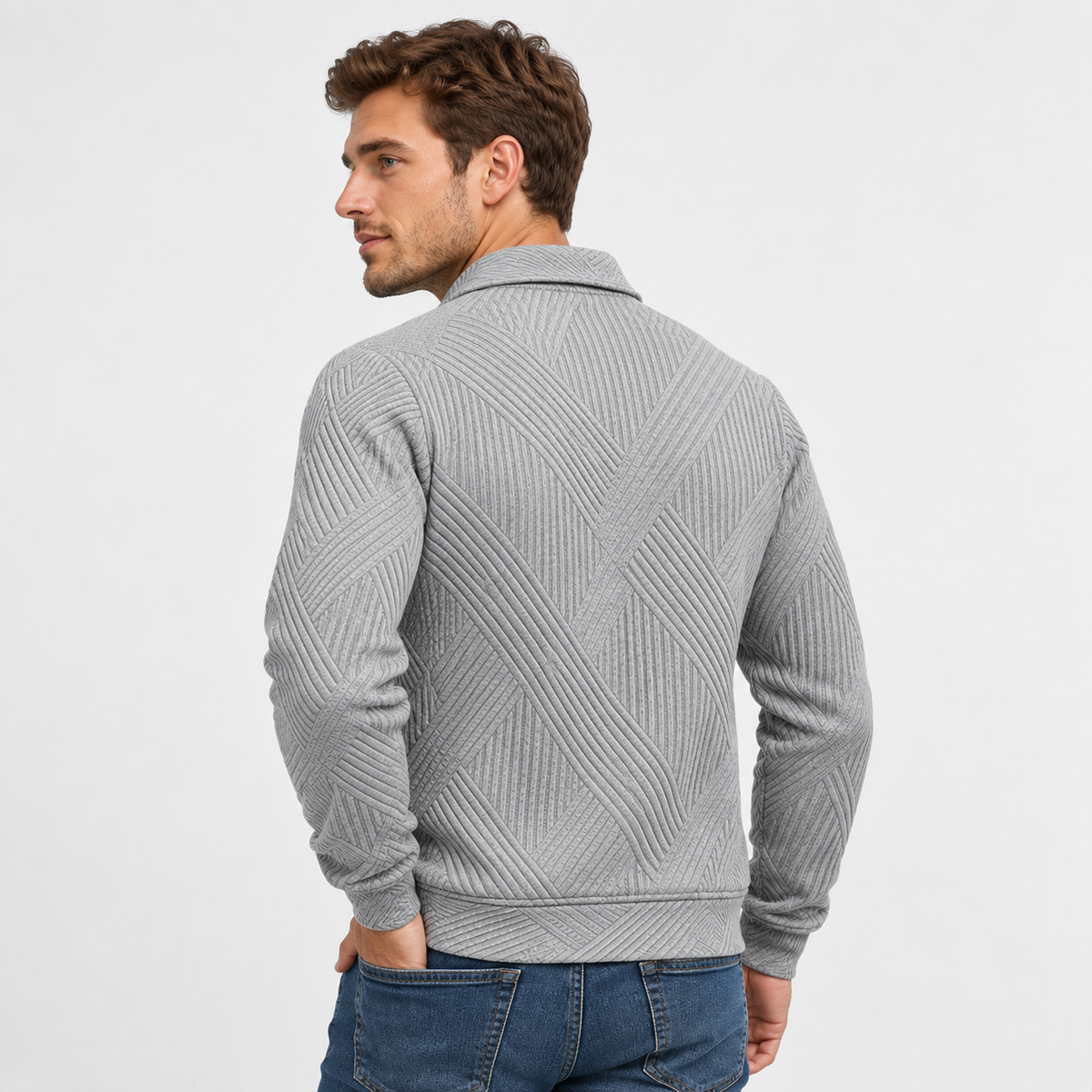 Old Ashworth | Men’s Ribbed Knit Jacket for Smart Casual Wear