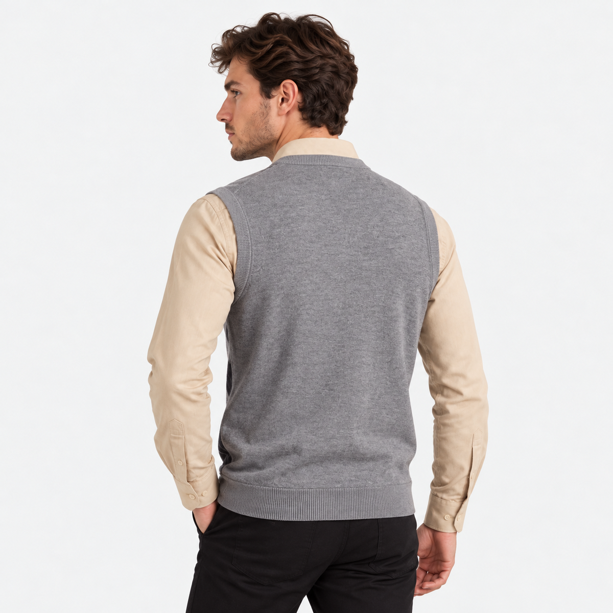 Old Ashworth | Men's Jumper Vest – V-Neck for Shirt Layering