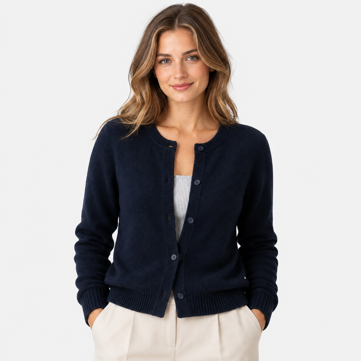 Old Ashworth  | Women's Button Front Cardigan Soft Knit Long Sleeve Sweater