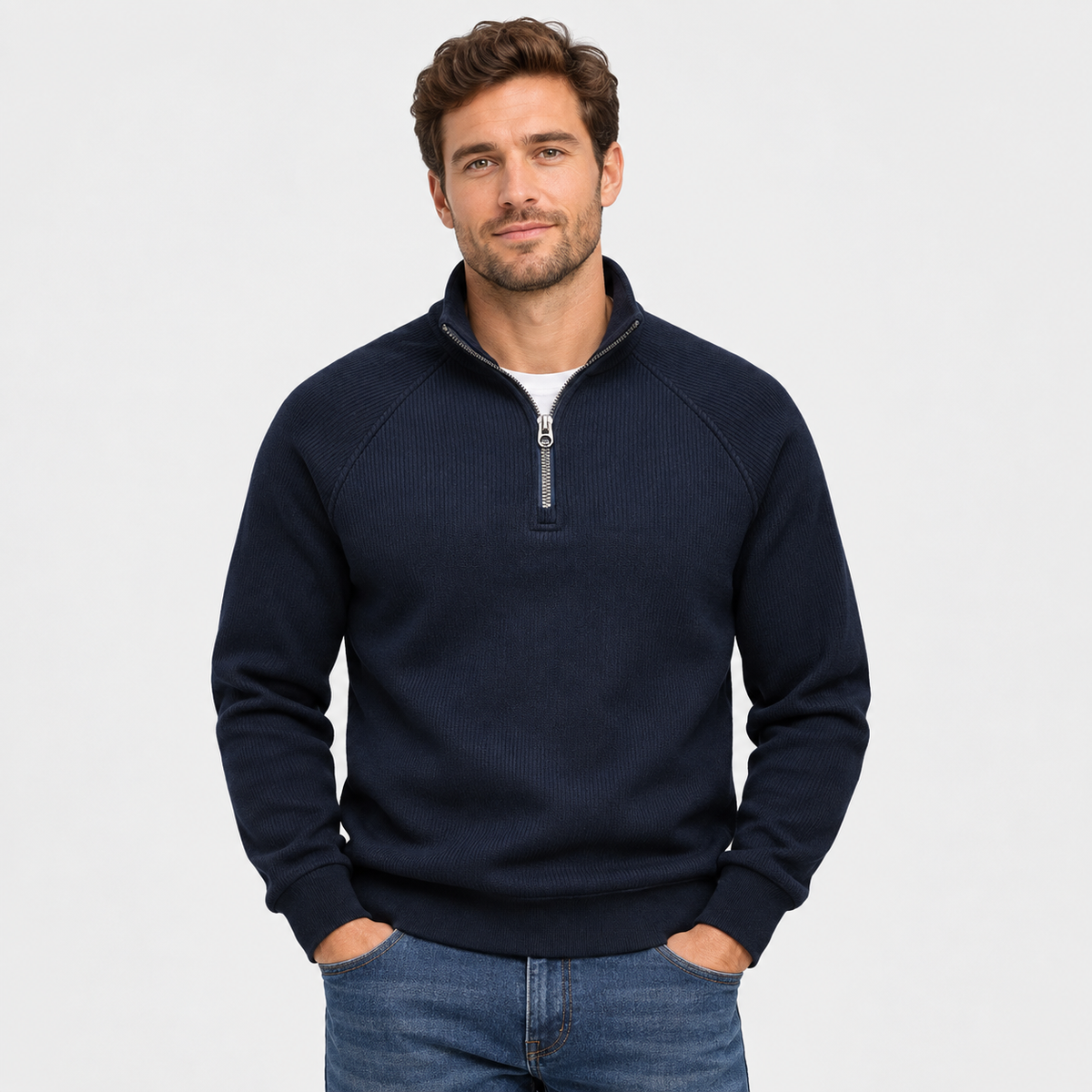 Old Ashworth | Men’s Classic Quarter-Zip – Warm Stand Collar