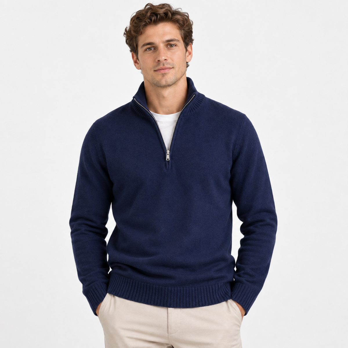 Old Ashworth  | Men's Long Sleeve Half Zip Knit Sweater Casual Pullover