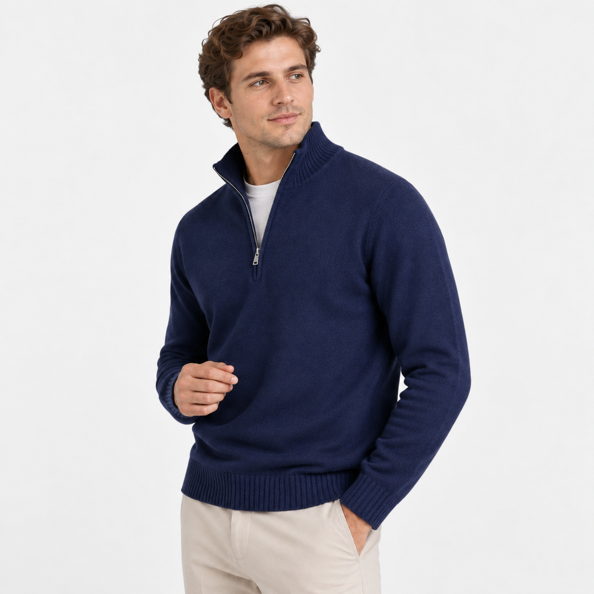 Old Ashworth  | Men's Long Sleeve Half Zip Knit Sweater Casual Pullover