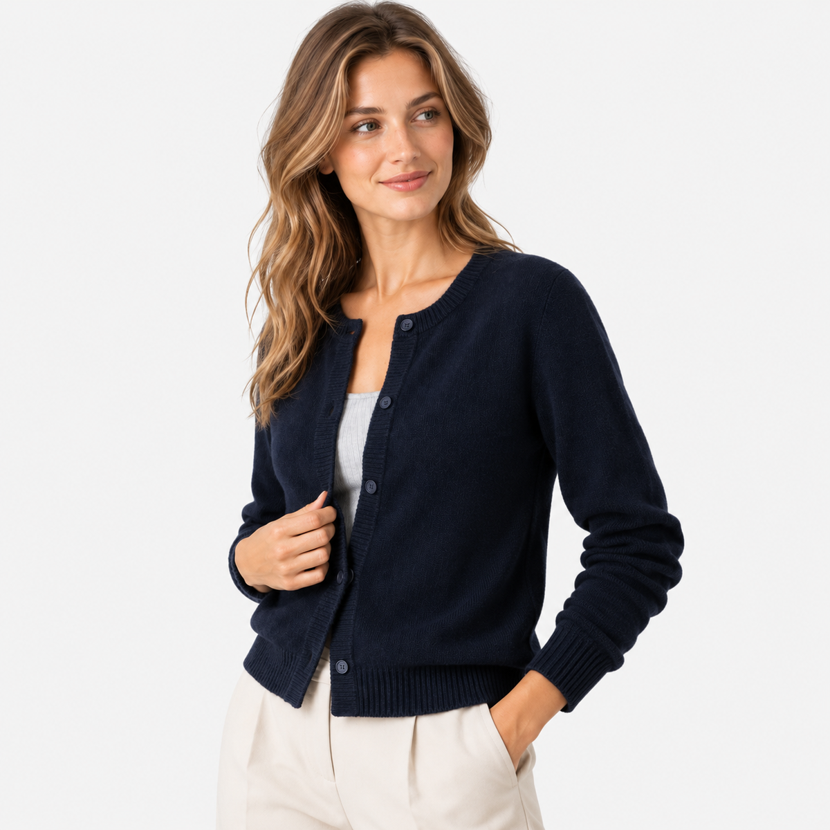 Old Ashworth  | Women's Button Front Cardigan Soft Knit Long Sleeve Sweater