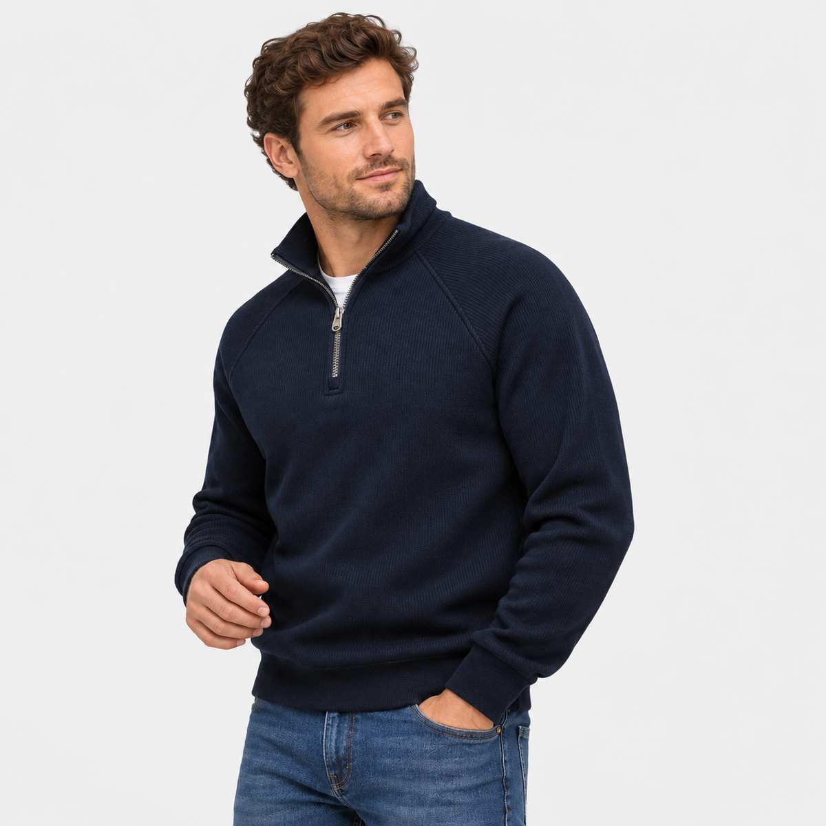 Old Ashworth | Men’s Classic Quarter-Zip – Warm Stand Collar