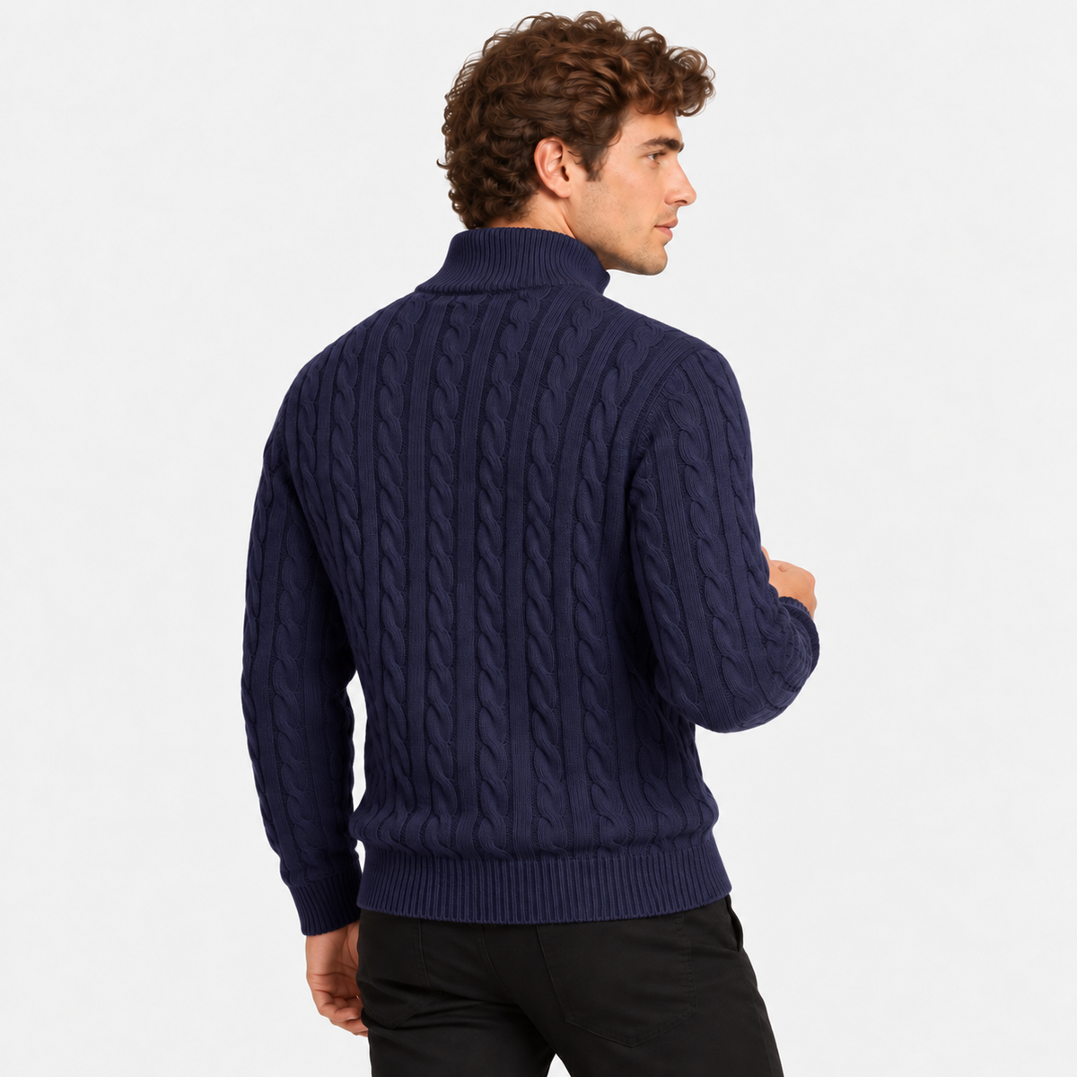 Old Ashworth | Men's Jumper – Cotton Half-Zip Long Sleeve