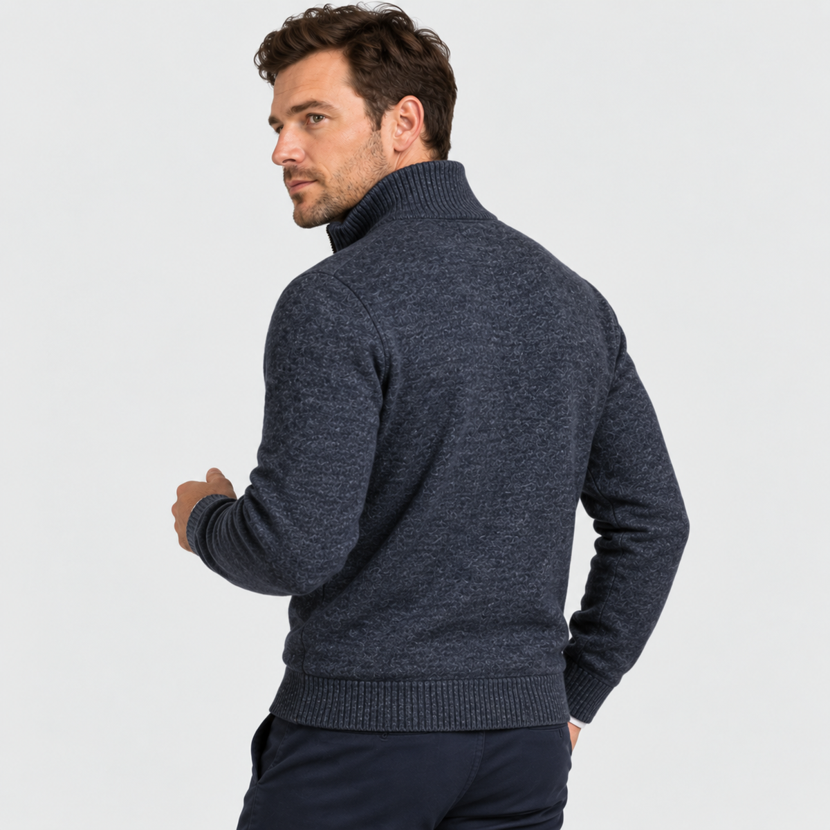 Old Ashworth | Men’s Knitted Zip Jacket for Smart Casual Wear