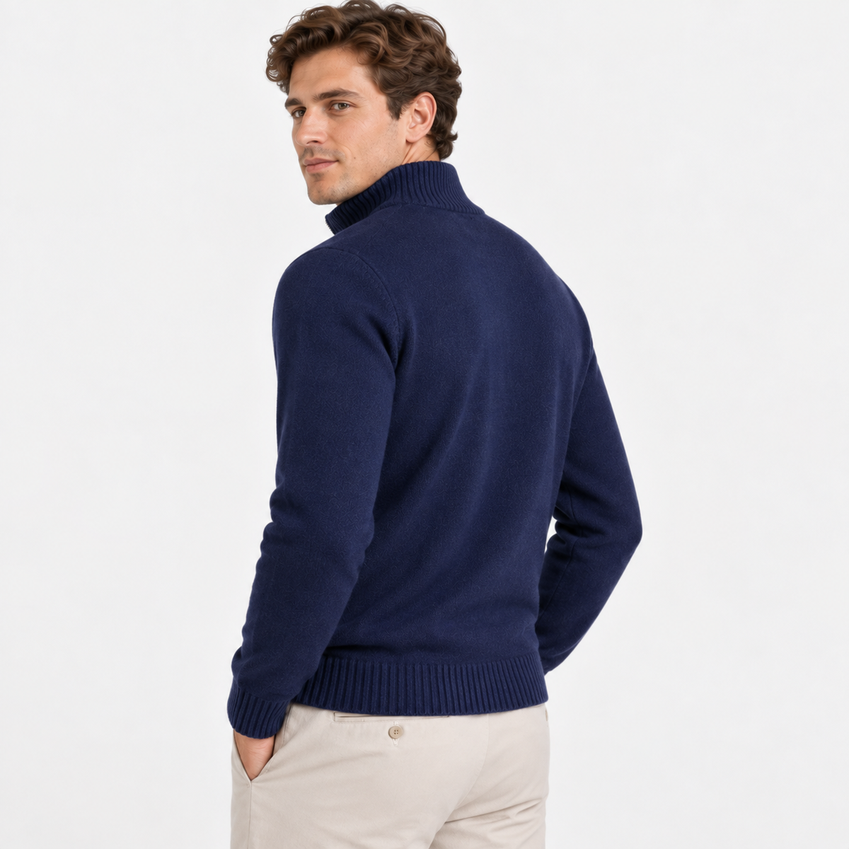 Old Ashworth  | Men's Long Sleeve Half Zip Knit Sweater Casual Pullover