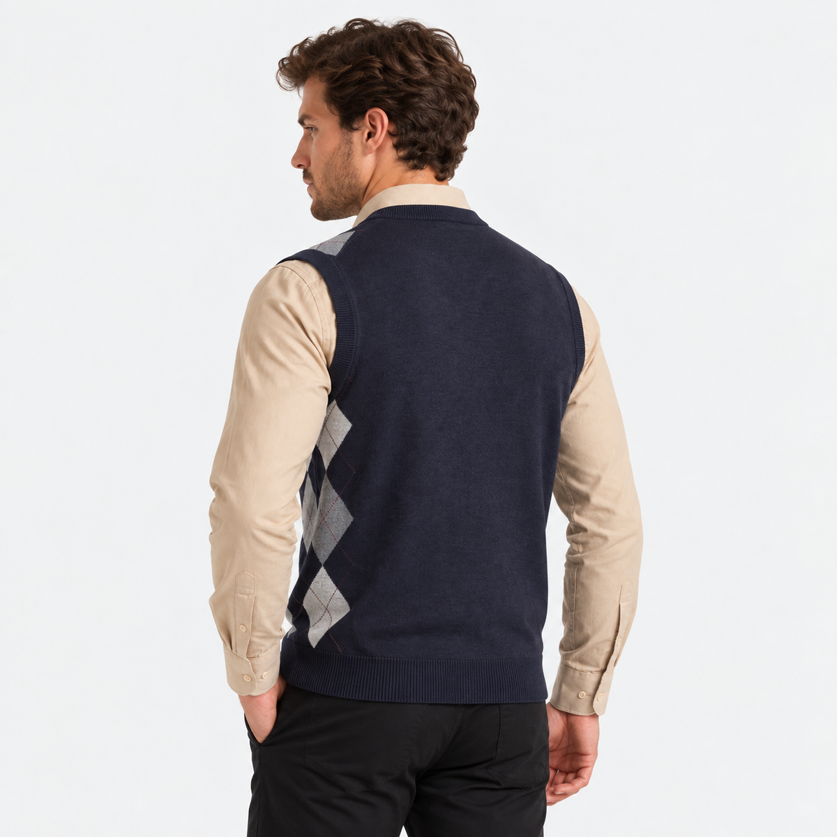 Old Ashworth | Men's Jumper Vest – V-Neck for Shirt Layering