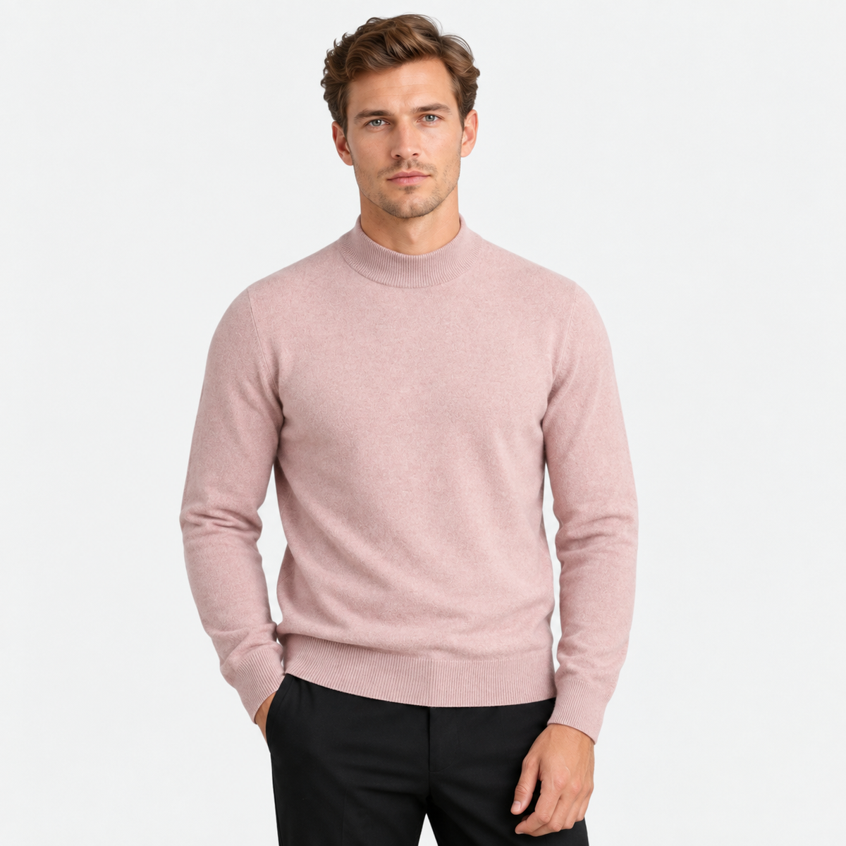 Old Ashworth  | Men's Warm Mock Neck Sweater Slim Fit Winter Knit Pullover