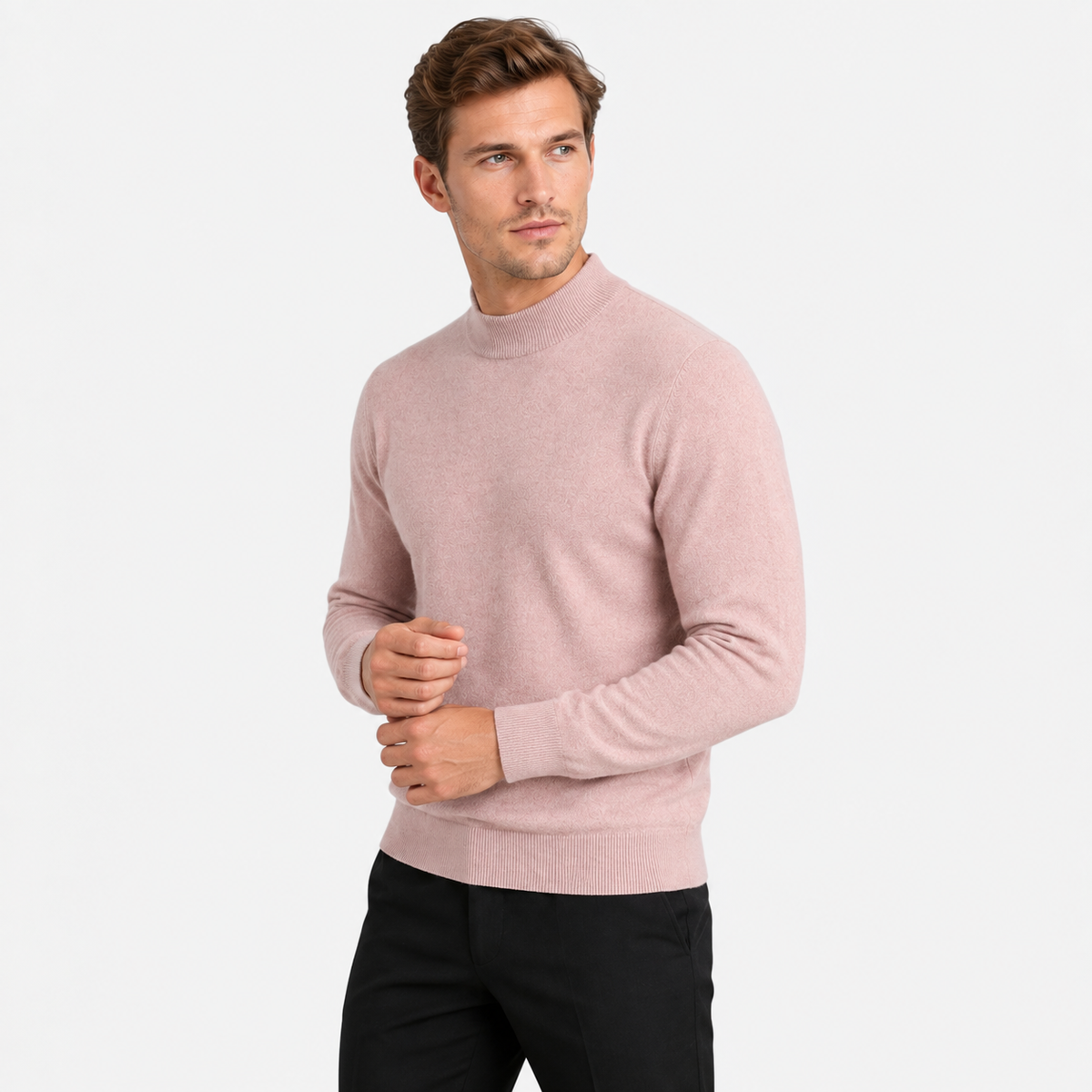 Old Ashworth  | Men's Warm Mock Neck Sweater Slim Fit Winter Knit Pullover