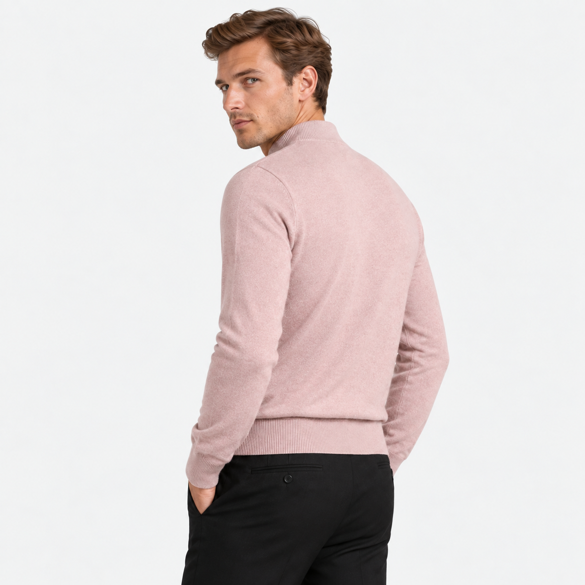 Old Ashworth  | Men's Warm Mock Neck Sweater Slim Fit Winter Knit Pullover
