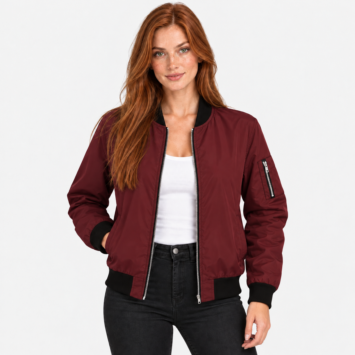 Old Ashworth | Women's Bomber Jacket – Zip-Up Casual Wear