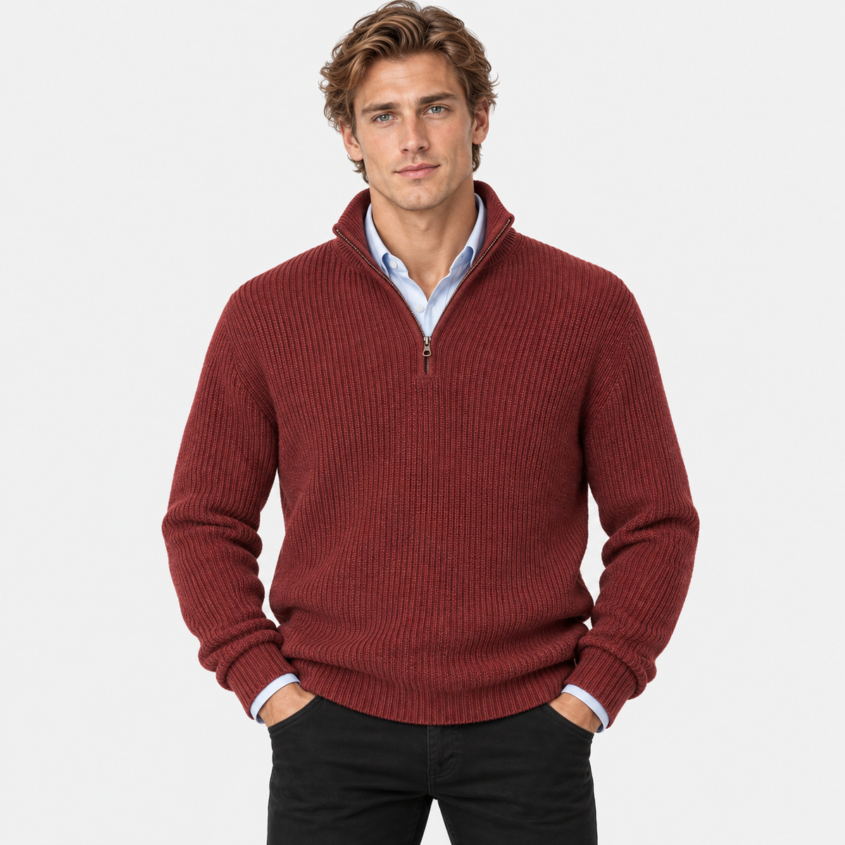 Old Ashworth | Men's Cashmere Quarter-Zip Jumper