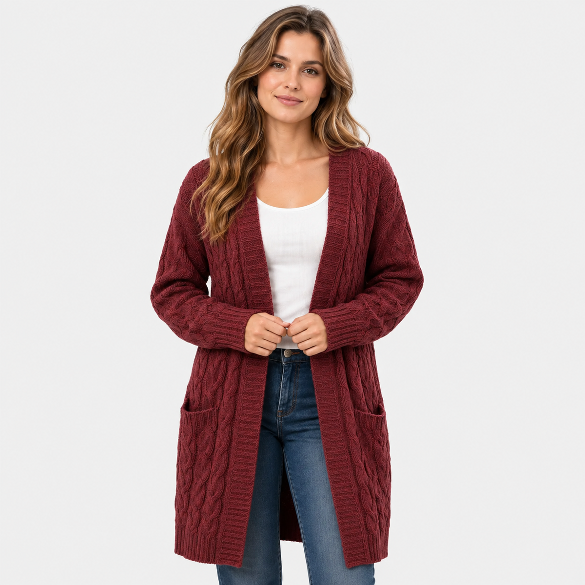 Old Ashworth | Women’s Long Hooded Cardigan for Autumn and Winter