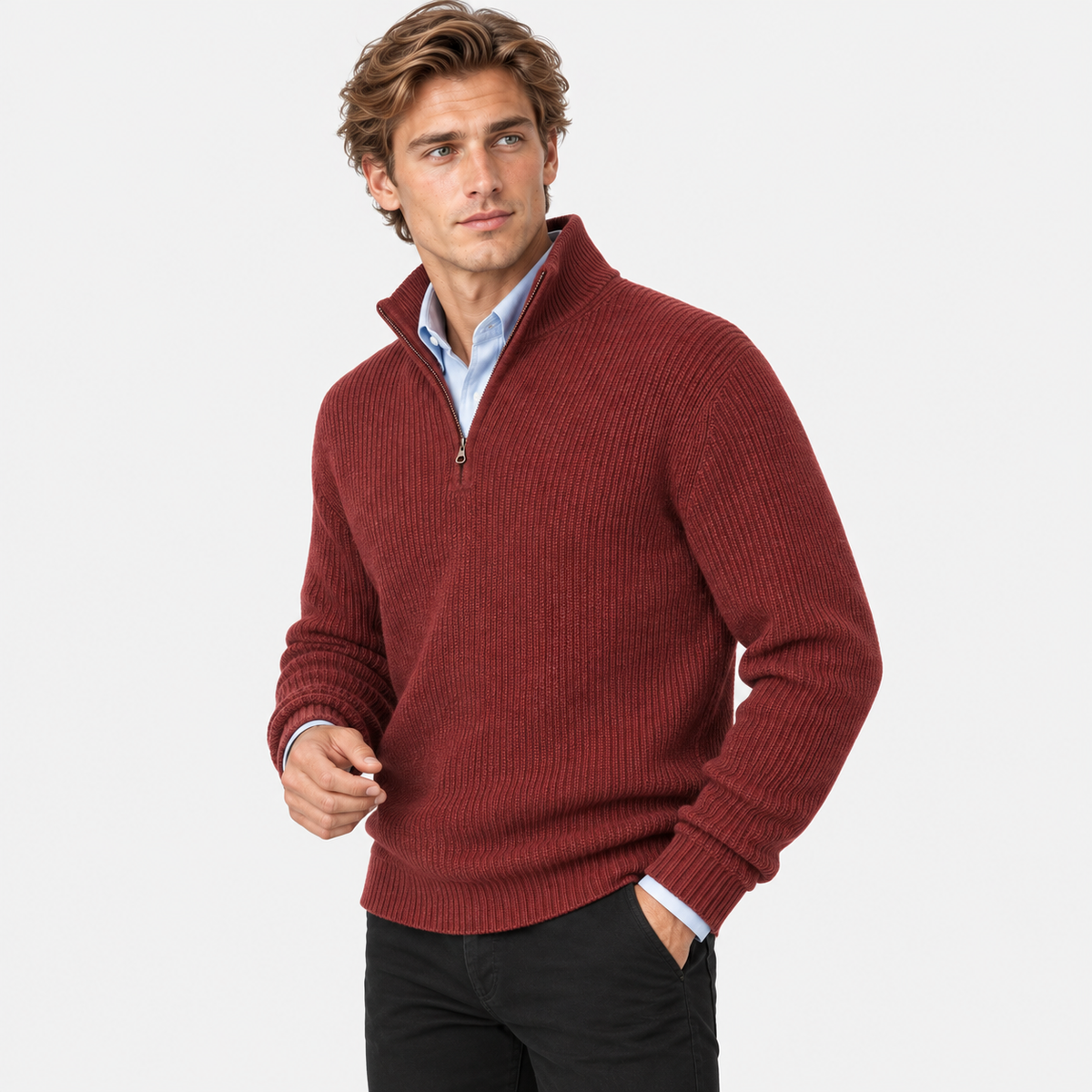Old Ashworth | Men's Cashmere Quarter-Zip Jumper