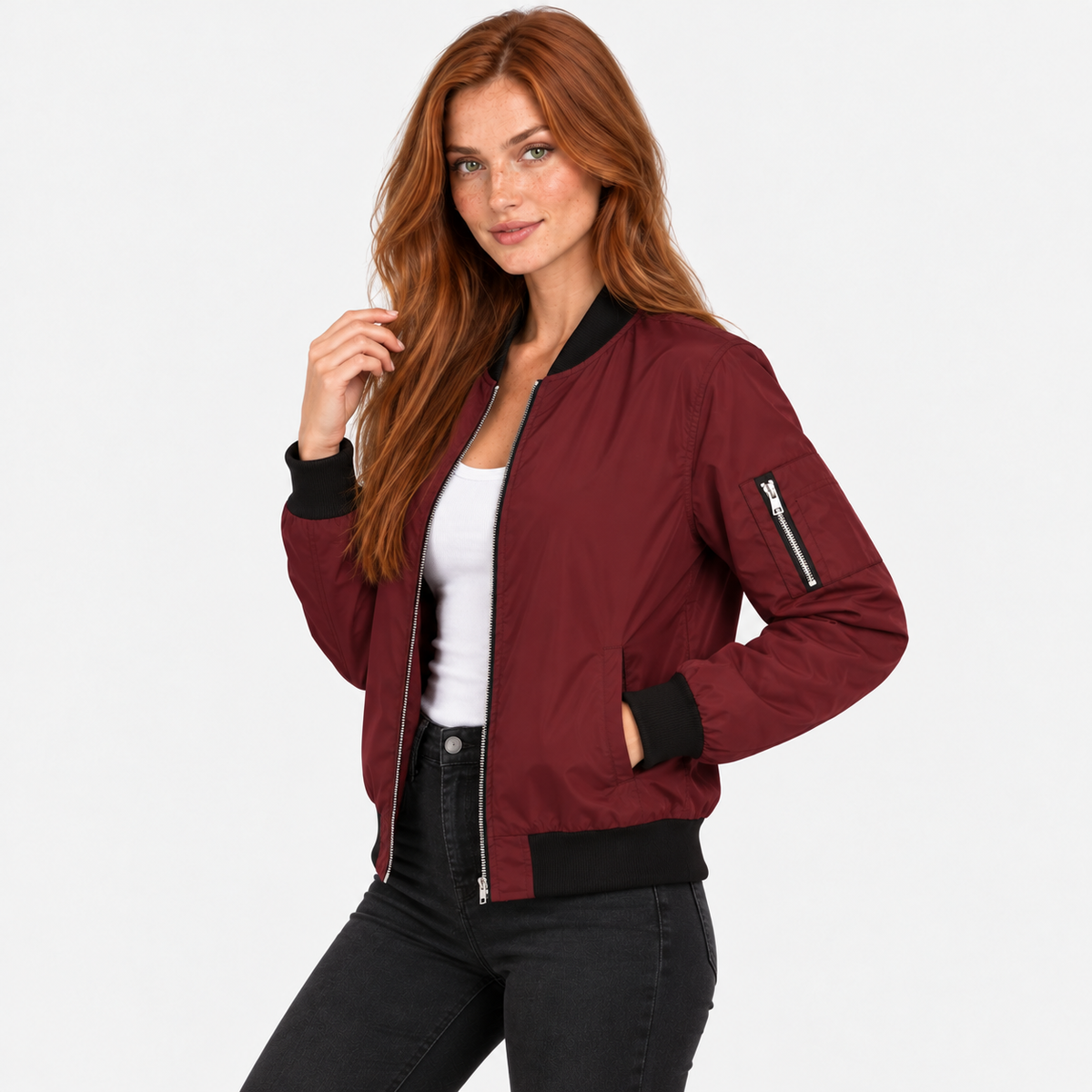 Old Ashworth | Women's Bomber Jacket – Zip-Up Casual Wear