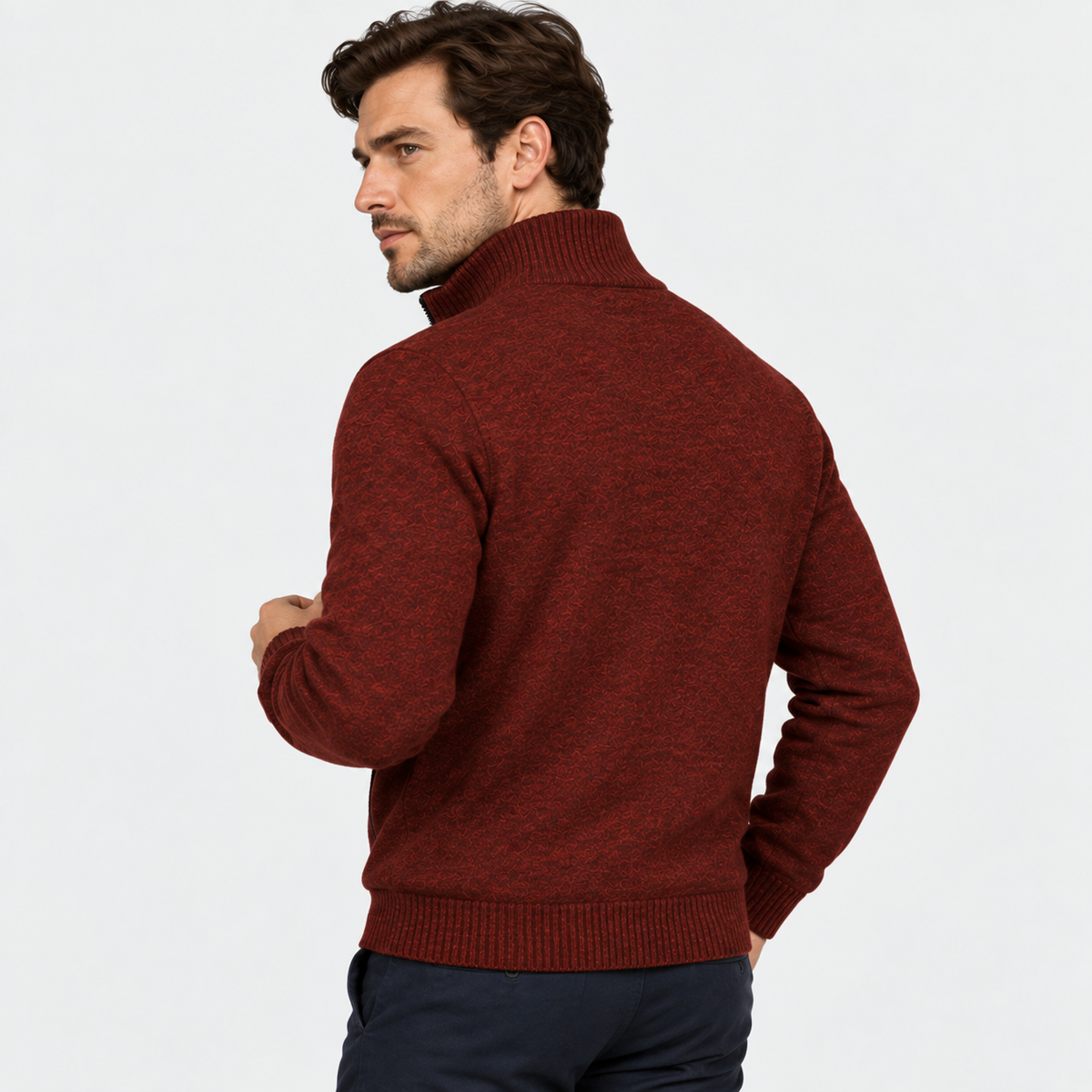 Old Ashworth | Men’s Knitted Zip Jacket for Smart Casual Wear