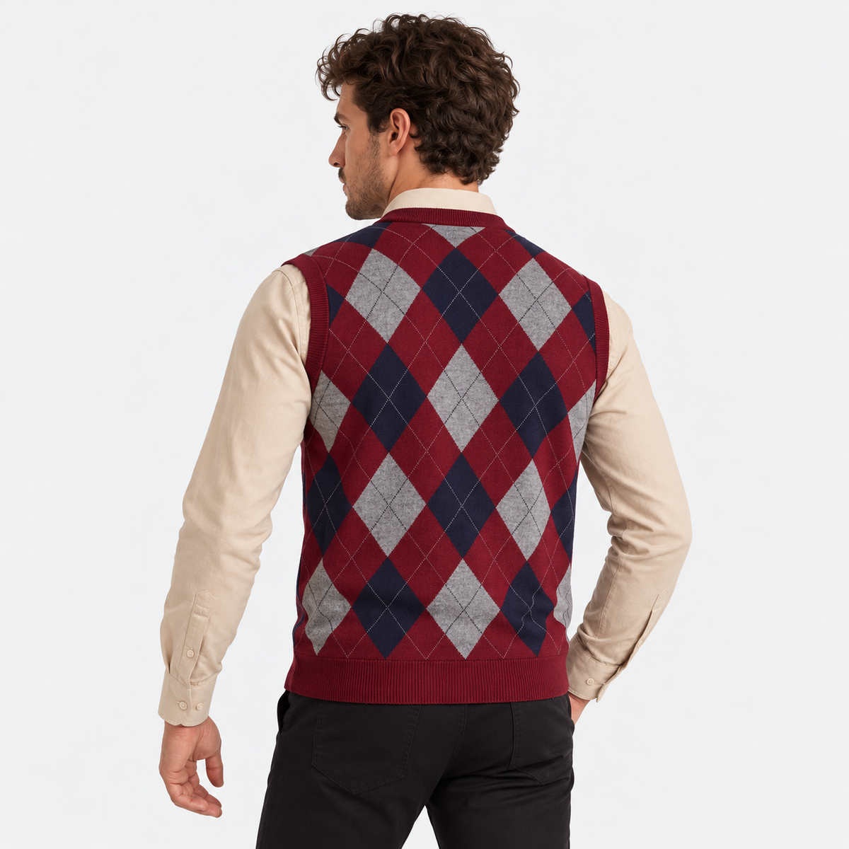 Old Ashworth | Men's Jumper Vest – V-Neck for Shirt Layering
