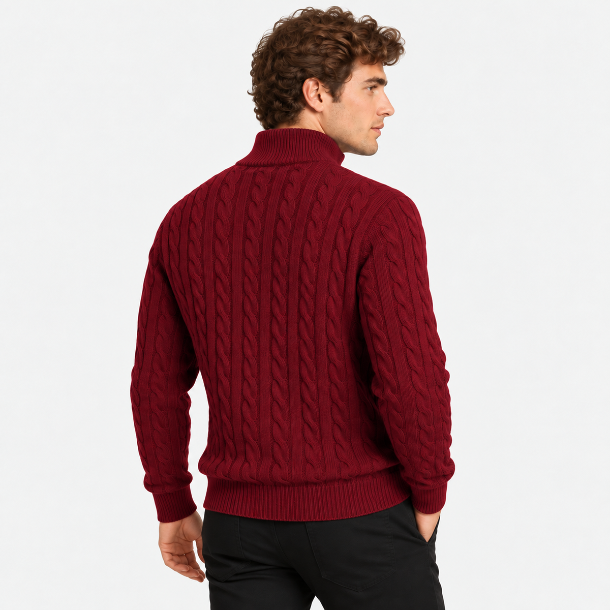 Old Ashworth | Men's Jumper – Cotton Half-Zip Long Sleeve