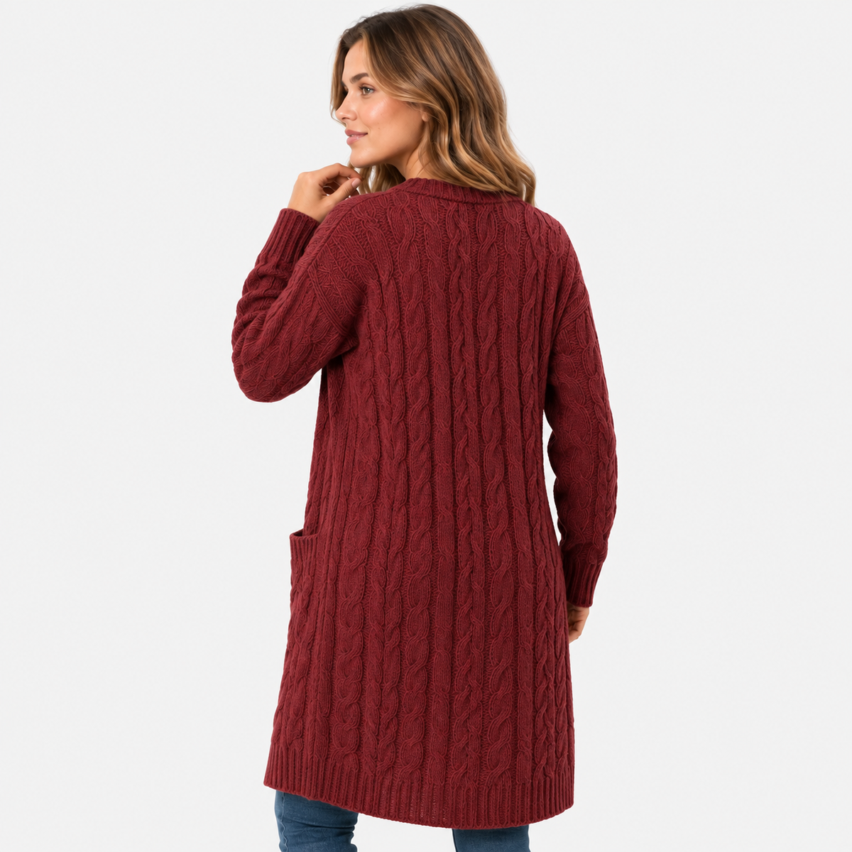 Old Ashworth | Women’s Long Hooded Cardigan for Autumn and Winter