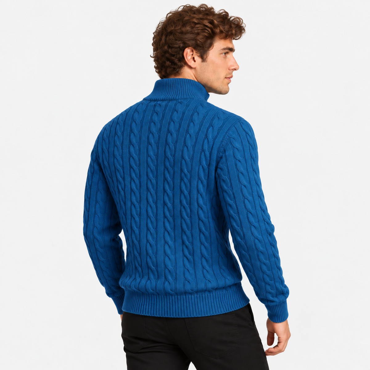Old Ashworth | Men's Jumper – Cotton Half-Zip Long Sleeve