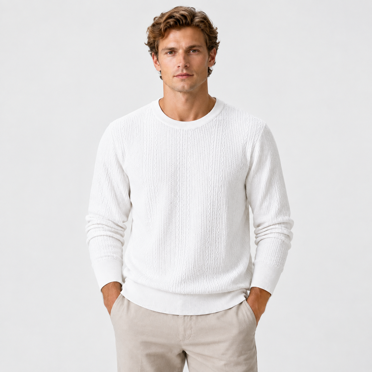 Old Ashworth | Men’s Cable Knit Jumper for Autumn and Winter