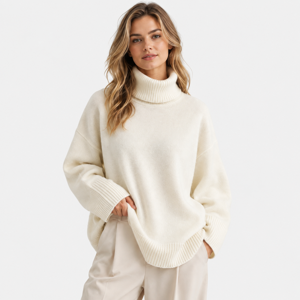 Old Ashworth  | Women's Lightweight Turtleneck Sweater Long Sleeve Knit Top
