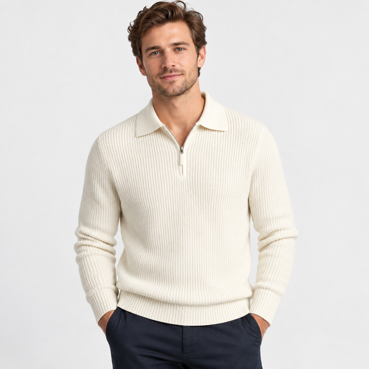 Old Ashworth | Men’s Quarter-Zip Jumper for Winter Wear
