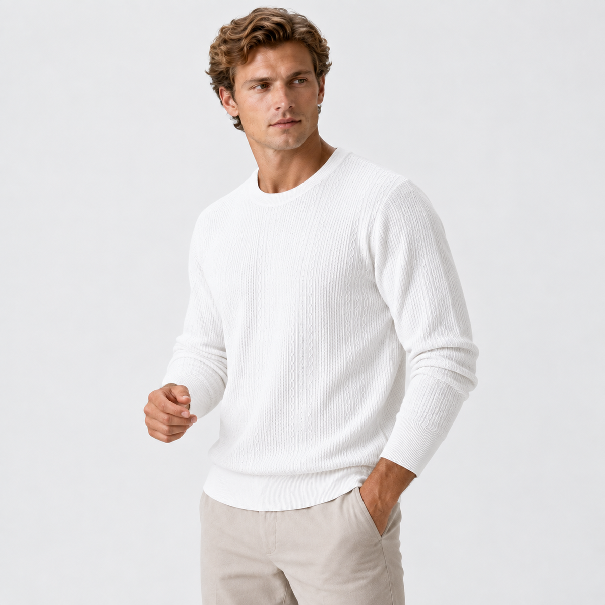 Old Ashworth | Men’s Cable Knit Jumper for Autumn and Winter
