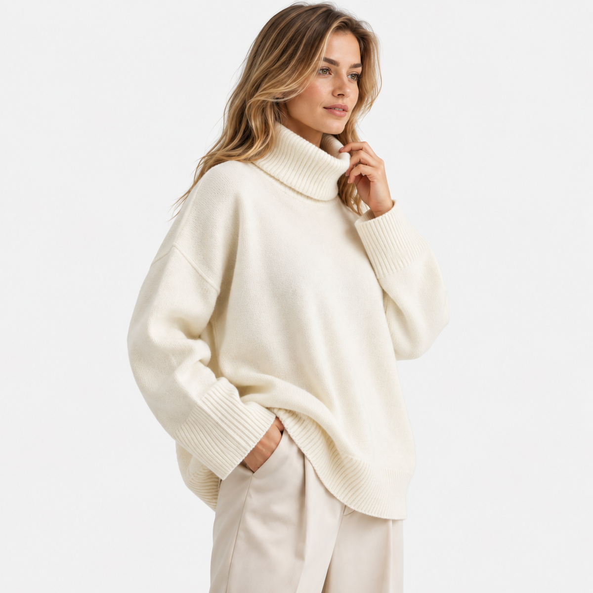 Old Ashworth  | Women's Lightweight Turtleneck Sweater Long Sleeve Knit Top