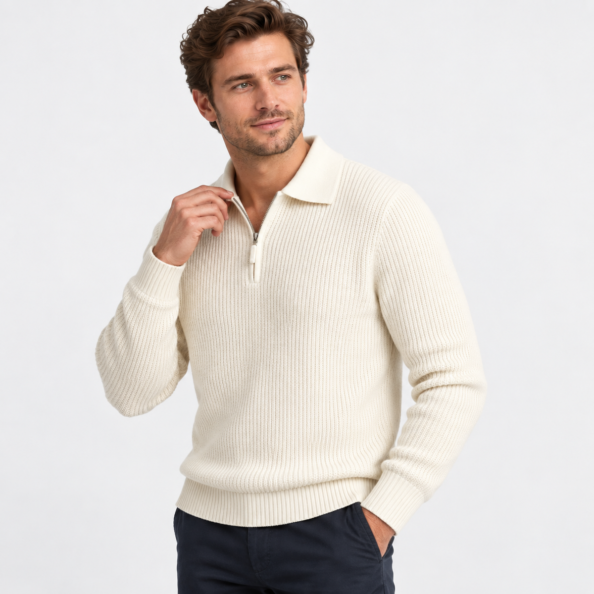 Old Ashworth | Men’s Quarter-Zip Jumper for Winter Wear