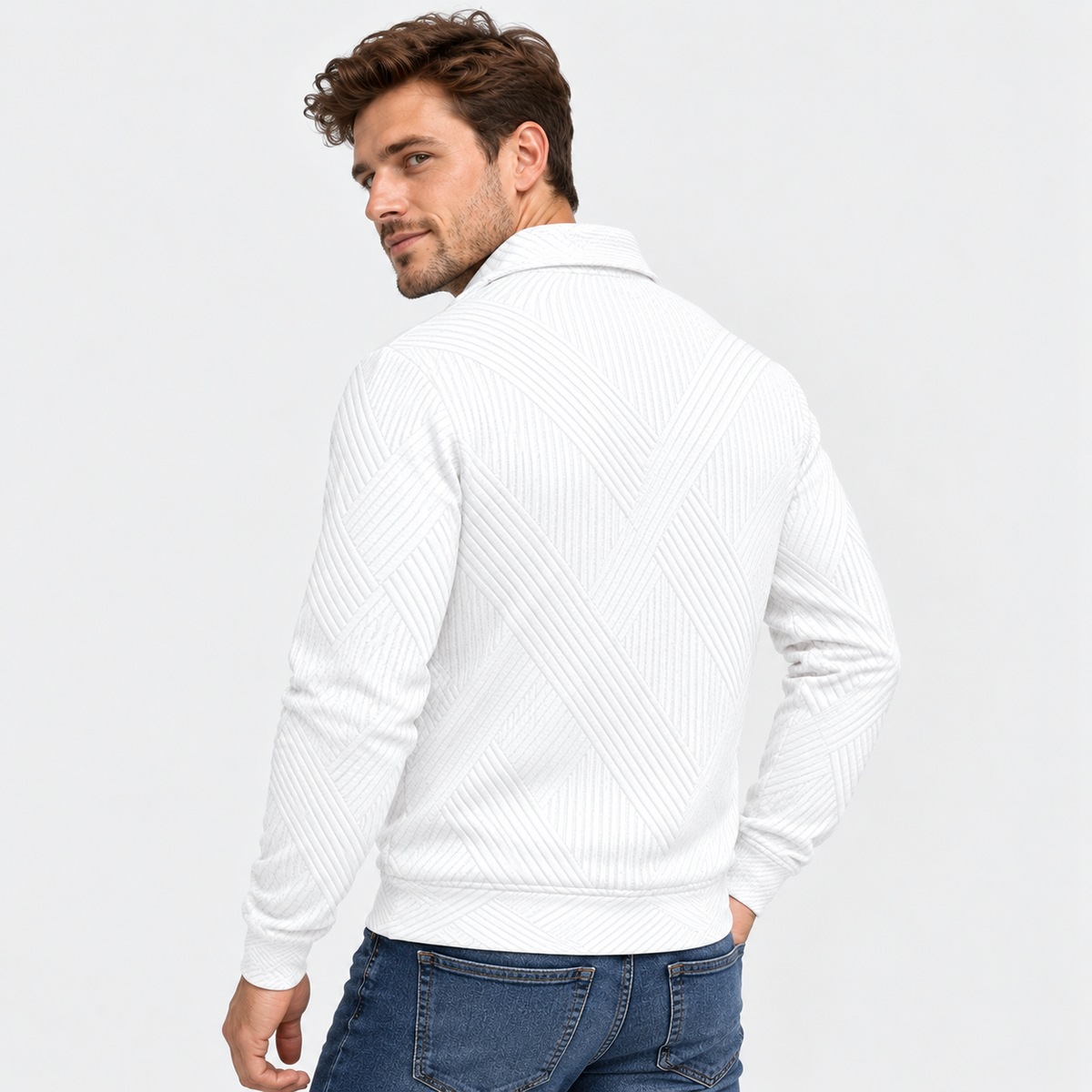 Old Ashworth | Men’s Ribbed Knit Jacket for Smart Casual Wear