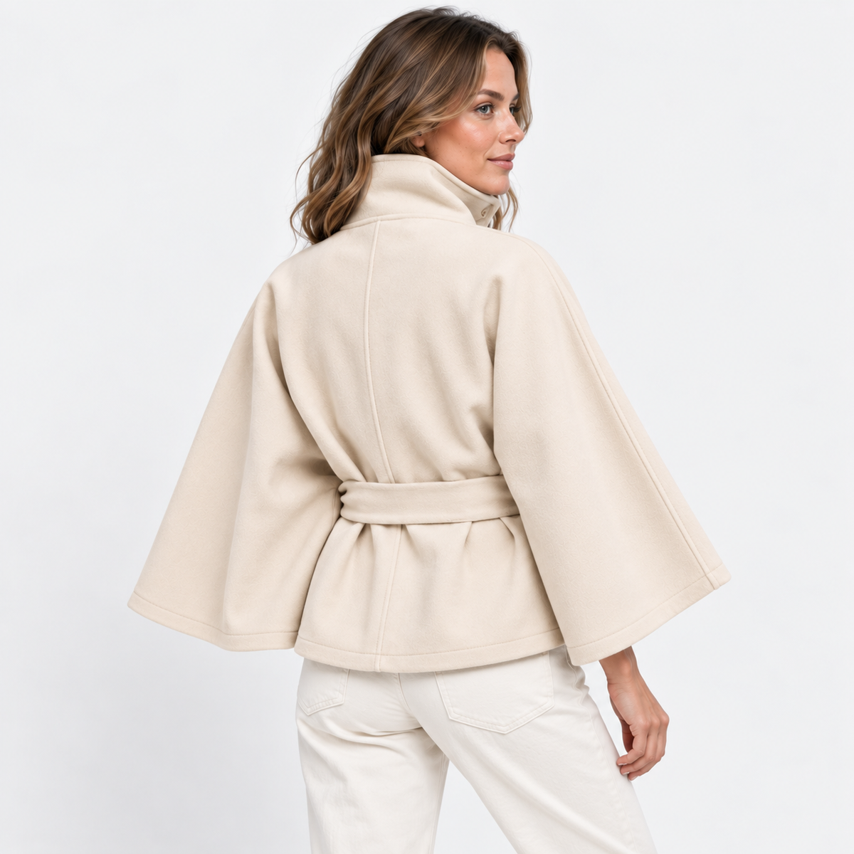 Old Ashworth | Women’s High Collar Cape Coat for Winter