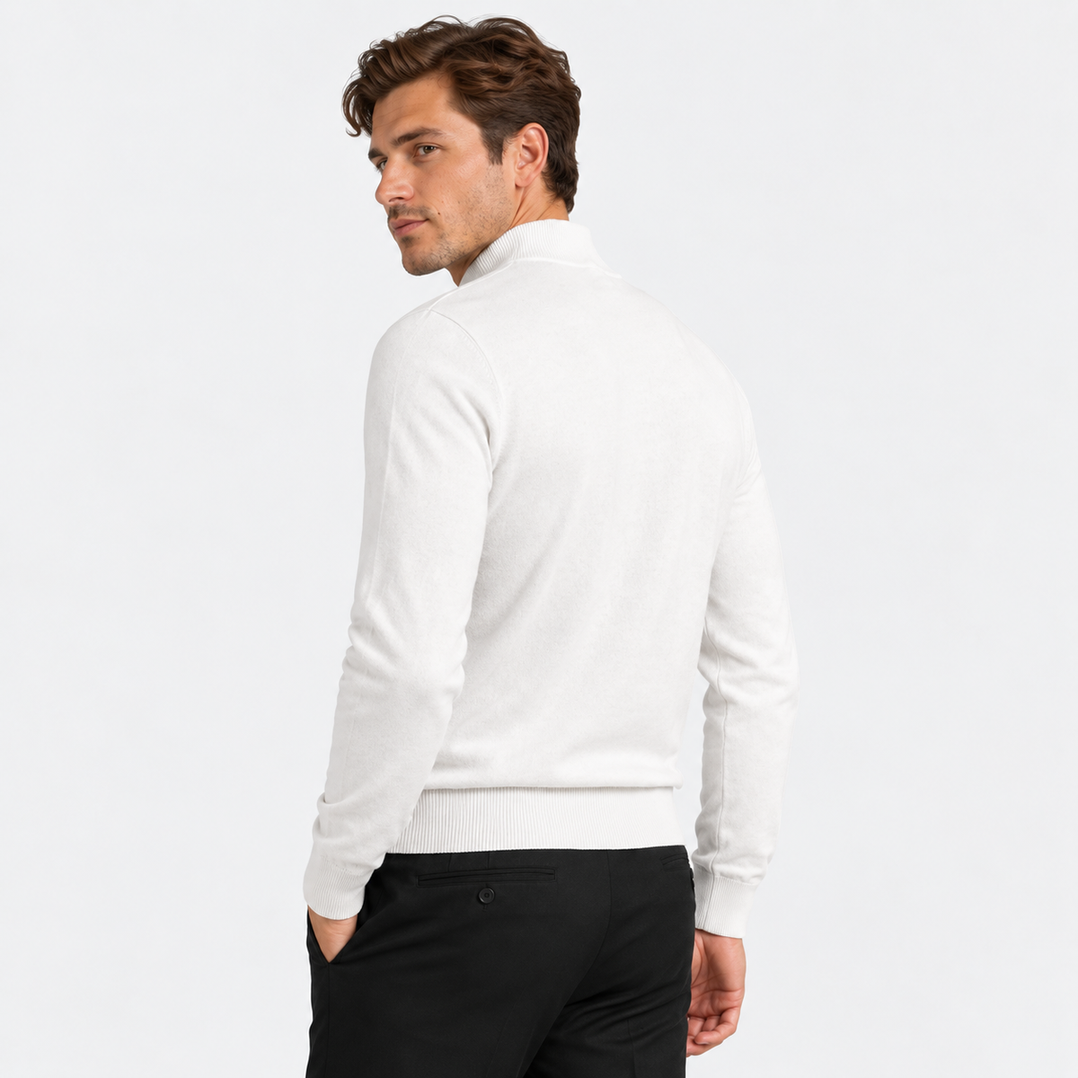Old Ashworth  | Men's Warm Mock Neck Sweater Slim Fit Winter Knit Pullover