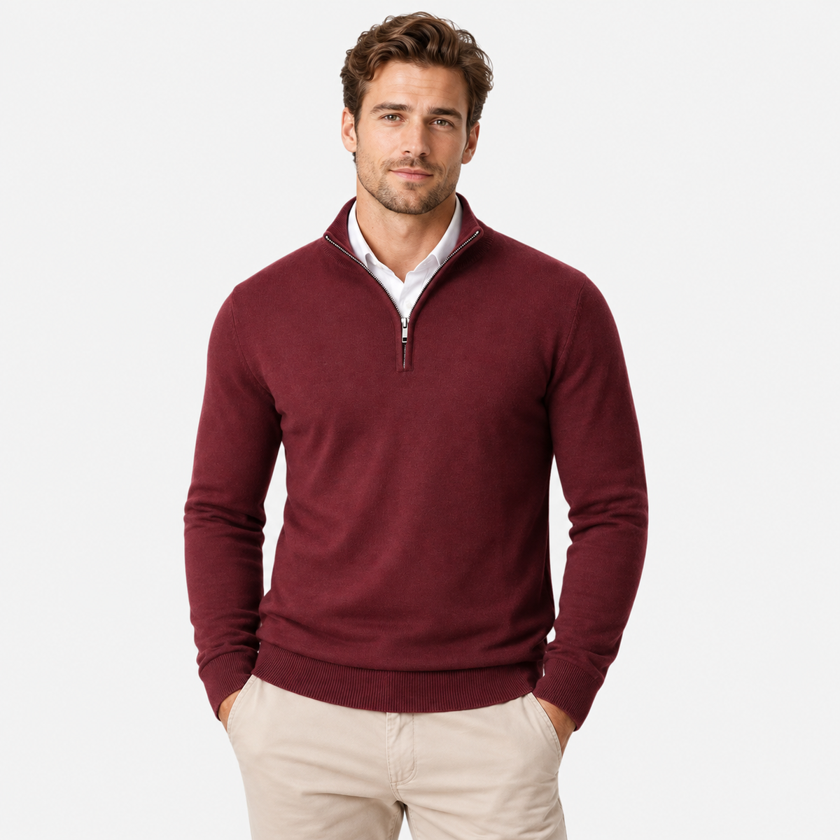 Old Ashworth  | Men's Quarter Zip Sweater for Business Casual & Everyday Wear