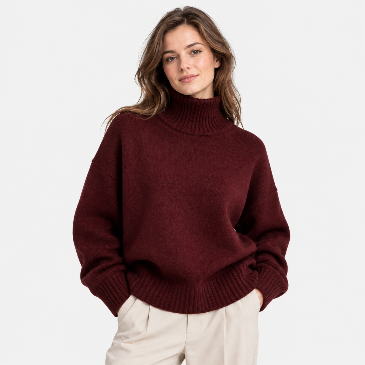 Old Ashworth  | Women's Lightweight Turtleneck Sweater Long Sleeve Knit Top